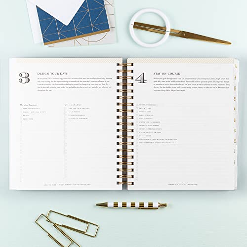 Blue Sky Day Designer For 2023 Daily And Monthly Planner, 8' X 10', Frosted Cover, Wirebound, Navy Stripe (142098) #TOP6