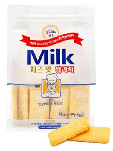 Milk Rice Cracker 밀크 쌀과자 240g (240g, Cheese) - Cheese - 8.46 Ounce (Pack of 1)
