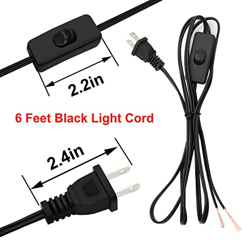 Smseace CADX-2P 2-Piece 6 Feet Black Light Cord thumb #3