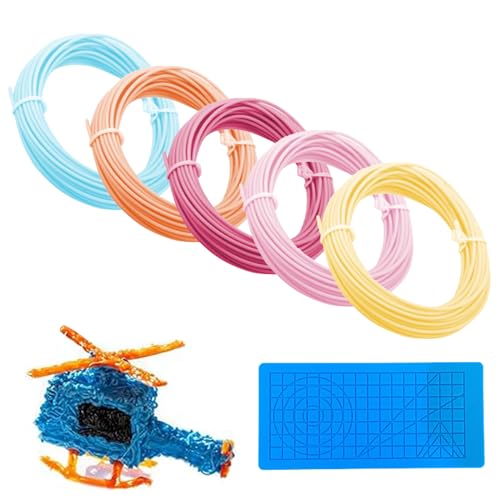 5 Volumes PLA de Filament de Stylo 3D+Tapis de Stylo 3D en Silicone, Recharges de Stylo à Impression 3D, Filament Imprimante 3D, Filament PLA 1.75mm, PLA 3D Printer Filament, 25M(Couleur Aléatoire) 15 5 Volumes PLA de Filament de Stylo 3D+Tapis de Stylo 3D en Silicone, Recharges de Stylo à Impression 3D, Filament Imprimante 3D, Filament PLA 1.75mm, PLA 3D Printer Filament, 25M(Couleur Aléatoire)