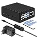 [5,1V 4A 20,4W] iUniker Raspberry Pi 4 Gehäuse mit Netzteil, Raspberry Pi 4 Netzteil mit EIN/AUS-Schalter Aluminium Legierung Passive Kühlung Gehäuse für Raspberry Pi 4 8GB/4GB/2GB