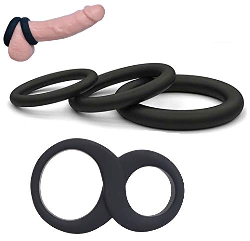 Anelli per il pene per coppie di uomini, set di 4 anelli per il pene maschile in silicone, anelli per il pene Giocattoli sessuali per migliorare le prestazioni sessuali, più forti e più forti