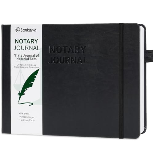 Carnet d'enregistrement de notaire de haute qualité noir et horizontal