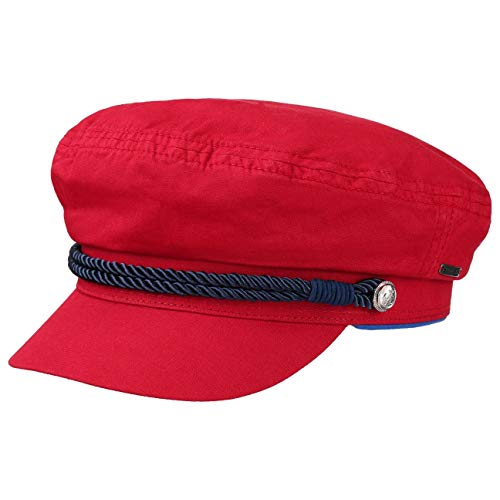 Stetson Gorra Marinera Millerson Mujer/Hombre - con Visera de Mujer Visera, Primavera/Verano - L (58-59 cm) Rojo