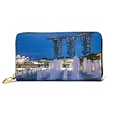 singapur hotel pool Insgesamt 12 Kreditkartenfächer, 3 Fächer für Bargeld und integriertes Reißverschlussgitter, Design mit angemessener Kapazität, wissenschaftlich und groß