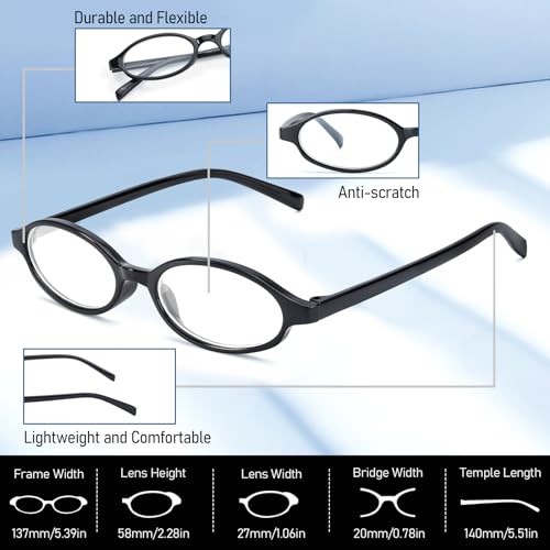 Image of SODQW Fashion Fake Glasses Oval Y2k Eyewear Frame Blue Light Non Prescription Glasses for Women Clear UV400 Lens