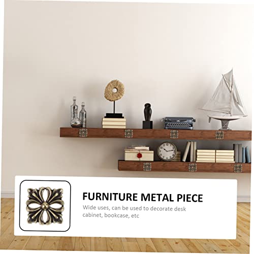 Veemoon 6 Stück Stück Amerikanischer Quadratischer Blumen- Schrankknauf Filigraner Anhänger Filigrane Blumen- Charms Küchenschrank- Dekor Retro- Dekor Küchenschrankgriffe Möbel-5