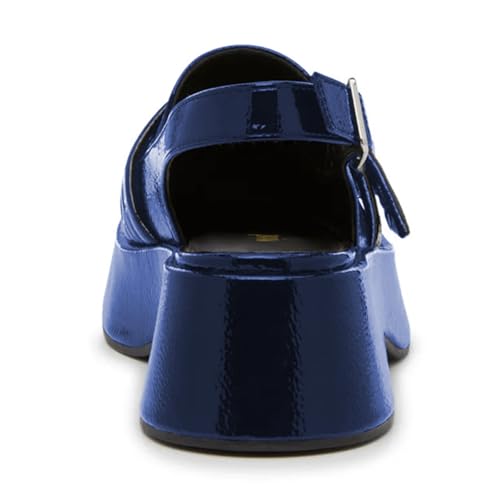 Maiyang Women Closed Round Toe Slingback Buckled Pumps Platform Wedge Mid Heel Slip on Sandals Summer Casual Dress Shoes Size 4-16 US3