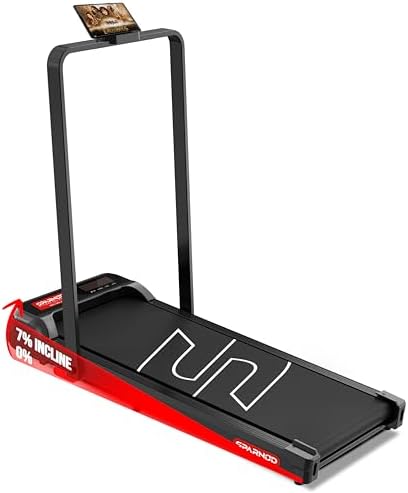 Sparnod STH-3004N 2 in 1 Walking Pad Treadmill for Home Use, 1–10 km/h, Foldable Rail, 7% Incline, LED Display, Shock Absorption, 90kg Capacity for Home & Office Use