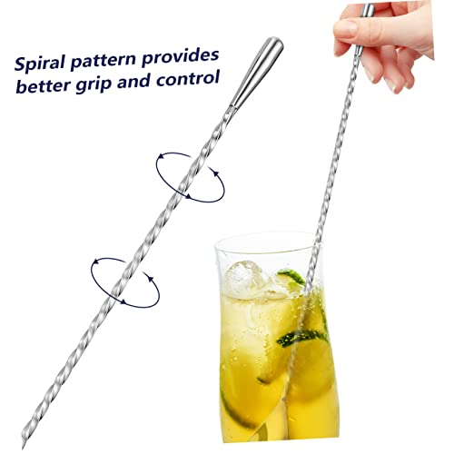 Cuillères à mélanger pour desserts et verres hauts outils de bar - 6