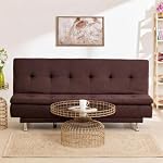 Da URBAN® 3 Seater Sofa for Living Room, Couch Sofa for Living Room (Velvet & Leatherette Brown)
