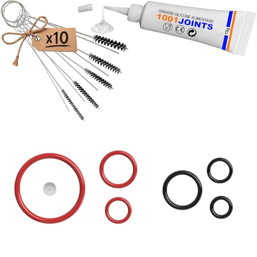 Kit de 6 juntas + bola de mantenimiento para grupos de distribución de boquilla de salida, válvula válvula de compuerta de café, repuesto compatible con Siemens SAECO GAGGIA BOSCH KING Conforta TCHIBO