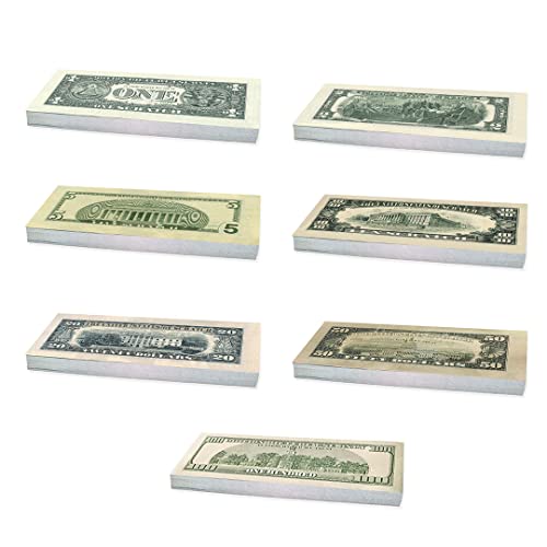 Scratch Cash Mini Bundle Old Style 175 - Fake Banknotes 25 x $ 1, 2, 5, 10, 20, 50, 100 Dollars, Fac-Similar Dollars, Real Size - Image 2