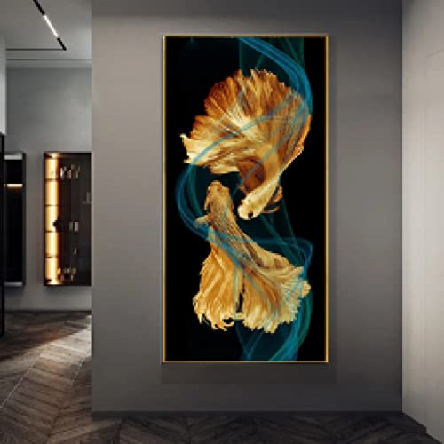 Tableau carpe koi moderne pour dynamiser un mur vide et créer un espace zen
