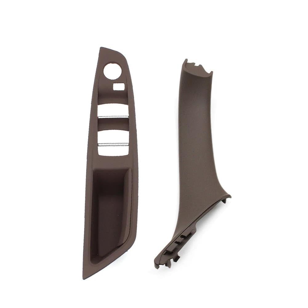 HLWXMDZ for F10 F11 F18 520 523 525 528 51417225865 LHD Car Inner Passenger Door Panel Handle Pull Trim Cover (LHD Moka 2pcs)