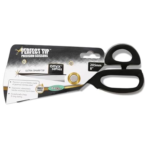 AXUS Decor AXU/SCP8 Stainless Japanese Steek Handy Scissors, Black, 85mm Cover
