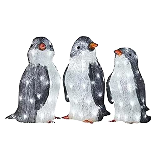 3pcs Christmas Penguin Light Up Ornaments,Christmas Penguin Acrylic Light Up Indoor Outdoor Figurine...