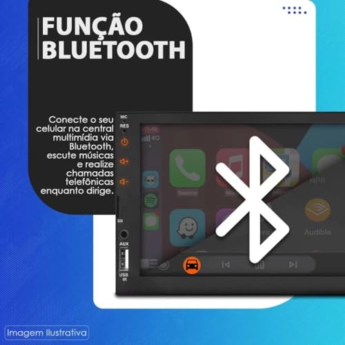 Kit Central Multimidia 7 Polegadas Carplay Espelhamento Sem Fio G6 GOL/SAVEIRO/VOYAGE - PRETO