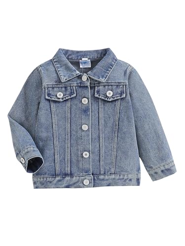 JEATHA Little Big Girls Embroidered Jean Jacket Long Sleeve Button Down Denim Coat Sisster Matching Outerwear2