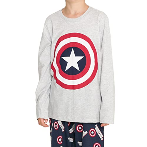 Conj. de Pijamas Manga Longa C/Calça, Meninos, Marvel - CA, Mescla/Azul Marinho, 08