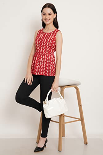 Image of COTLAND Fashions Jaipuri Cotton Sleeveless Printed Peplum Top for Women
