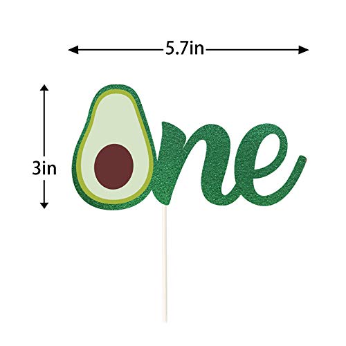 Green Glitter Avocado One Cake Topper, Guacamole 1St Birthday Cake Topper, Mexican Fiesta Taco Party Decoration, Vegetarian Fruit Party Supplies #TOP1