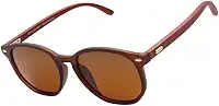 Oculos de Sol Hexagonal Premium Bambu Classico Retro UV400 Masculino Feminino Unisex - Modelo Tulum Polarizado - Cacife Brand