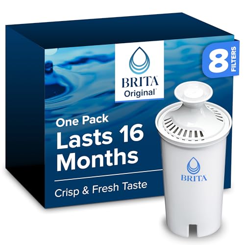 Brita Standard Water Filter for Pitchers and Dispensers, BPA-Free, Replaces 1,800 Plastic Water Bottles a Year, Lasts Two Months or 40 Gallons, Includes 8 Filters