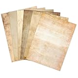 100GSM 48Sheets Vintage Antique Printing Paper, A4 8' x 11' Double-sided Old Looking Parchment Aged Paper for Letter Writing, Scrapbooking,Handmade Craft,Resume,Certificate