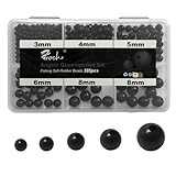 Croch Angelperlen-Set – weicher Kunststoff, rund, Gummi-Eier, Vorfachperlen, Angelköder mit Aufbewahrungsbox (A: 3–8 mm, 385 Stück)