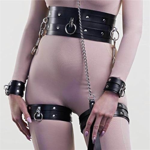 Fangool Women Punk Belts PU Leather Body Chain Waist Belt BDSM Lingerie Bondage Harness Lingerie Goth Bondage Lingerie2