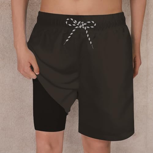 Image of Cozople Boys Swim Trunks Compression Liner Swim Shorts Quick Dry Bathing Suit with Boxer Brief Swimwear 2-20T