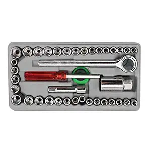 MAHA Classic Universal Wrench Tool Kit for Home Machine Car Repair Screw Driver Torx Bits Combo Socket Set(Pack of 40) for Car and Bike Maintenance Socket Set Home Application Maintenance