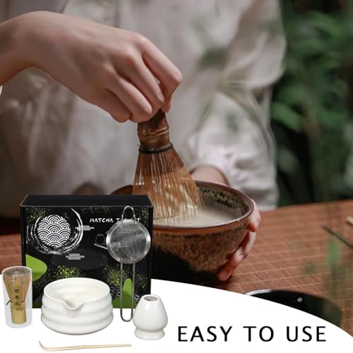 Support pour fouet à matcha et service à thé 5 pièces authentique - 4