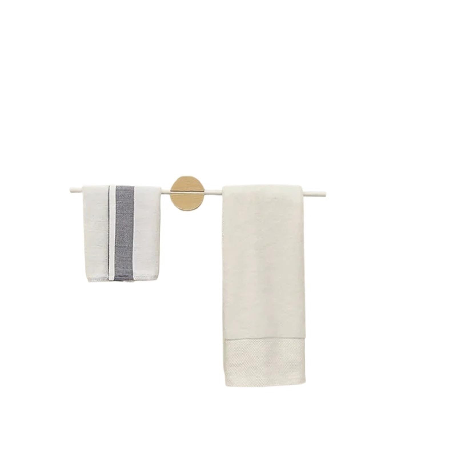 Towel Bar Towel Bar Bathroom Holder Beech Single Wood Rack Wall Mounted Shelf(White-49cm)