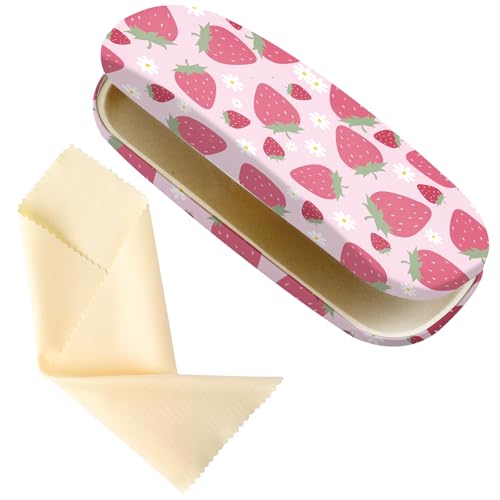 Image of Glasses Case Hard Shell,Portable Protective Eyeglasses Case, Eyeglass Holder Box with Cleaning Cloth,for Women Men