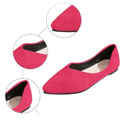 Women's Comfortable Slip On Casual Shoes Low Heel Ballet Flat Pointed Toe Versatile Everyday Wear2