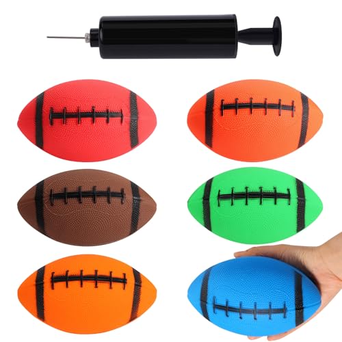 Shindel 6PCS Mini Inflatable Football, 6.3 inch Waterproof Footballs Toys
