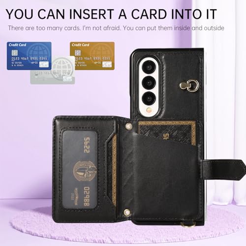 Accessoires cellulaires ZFold3 en cuir premium avec support et sangle