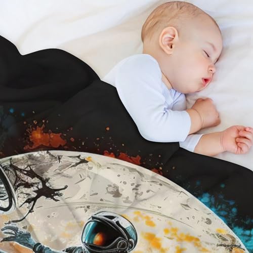 Manta de franela de astronauta 3D mullida y suave para cama infantil 100x130 cm 4