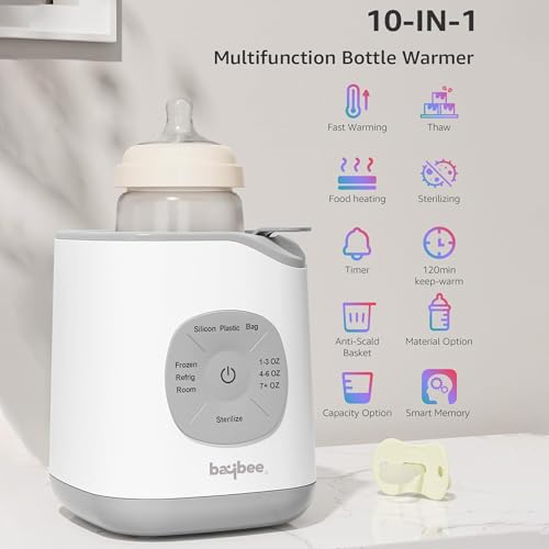 Image of BAYBEE 10 in 1 Baby Bottle Sterilizer & Warmer | Portable Baby Milk, Water, Food Warmer | Electric Bottle Sterilizer for Baby with Manual Temperature Adjustment, BPA Free | Fast Bottle Warmer