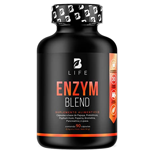 Natural Choice, Enzimas Digestivas, Probióticos, Papaya y Psyllium Husk 90 Cápsulas 1800 mg por porción. Ingredientes Naturales. Enzym Blend B Life.