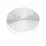 TOP-MAX Selbstklebendes Klettband, Verschlussband Rolle Beidseitig, Wiederverwendbare Klettstreifen für Wandbefestigung Fixierung, Weiß 5m x 20mm