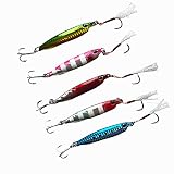 YTTDA Metal Iron Jigs Hard Bait with Sharp and Strong hooksFreshwater Sea Fishing Lures Jigging Lure