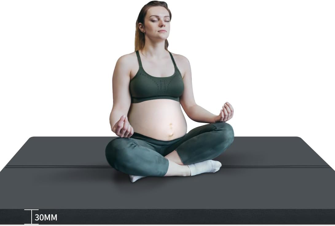 Yoga Mat Fitness &Exercise Mats Large Size 15/30mm Thick and Wide TPE Non-Slip Fitness Mat with Carrying Bag for All Types of Yoga, Pilates & Home Workout