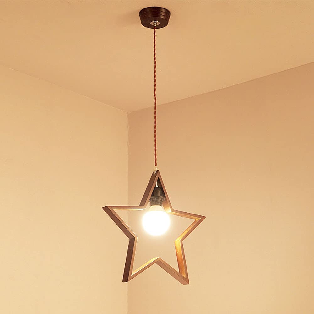 Lámpara colgante con pantalla de madera E27 ajustable para iluminación interior 2