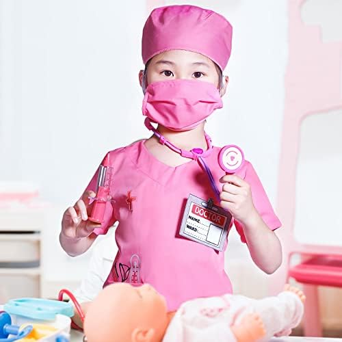 Wbesty Kids Scrubs for Girls Kids Doctor Costume Kids Mad Scientist Costume with Accessories for Halloween Parties 5 41uQG2kBemL. AC