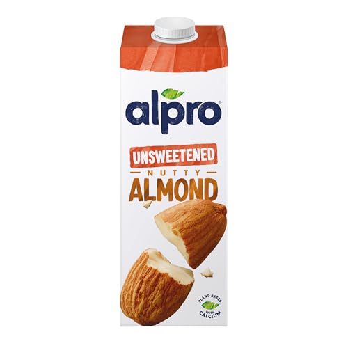Alpro Unsweetened Almond Drink 100% Vegan Gluten Free Dairy Free Suitable for Vegetarians Naturally Lactose Free 1 Litre