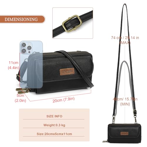 Image of SENDEFN Small Crossbody Phone Purses for Women Vegan Leather Crossbody Bags Shoulder Handbags | Small