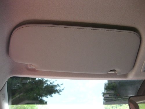 RedlineGoods Sun Visor Covers Compatible with Mazda 3 2004-09. Tailor Made - not Universal. Genuine top-Grade Italian Black Suede (Alcantara) with Blue Thread